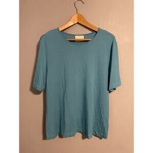 Vintage Geiger Collections Womens Top EU 42 US 12 Teal Viscose Stretch Normcore